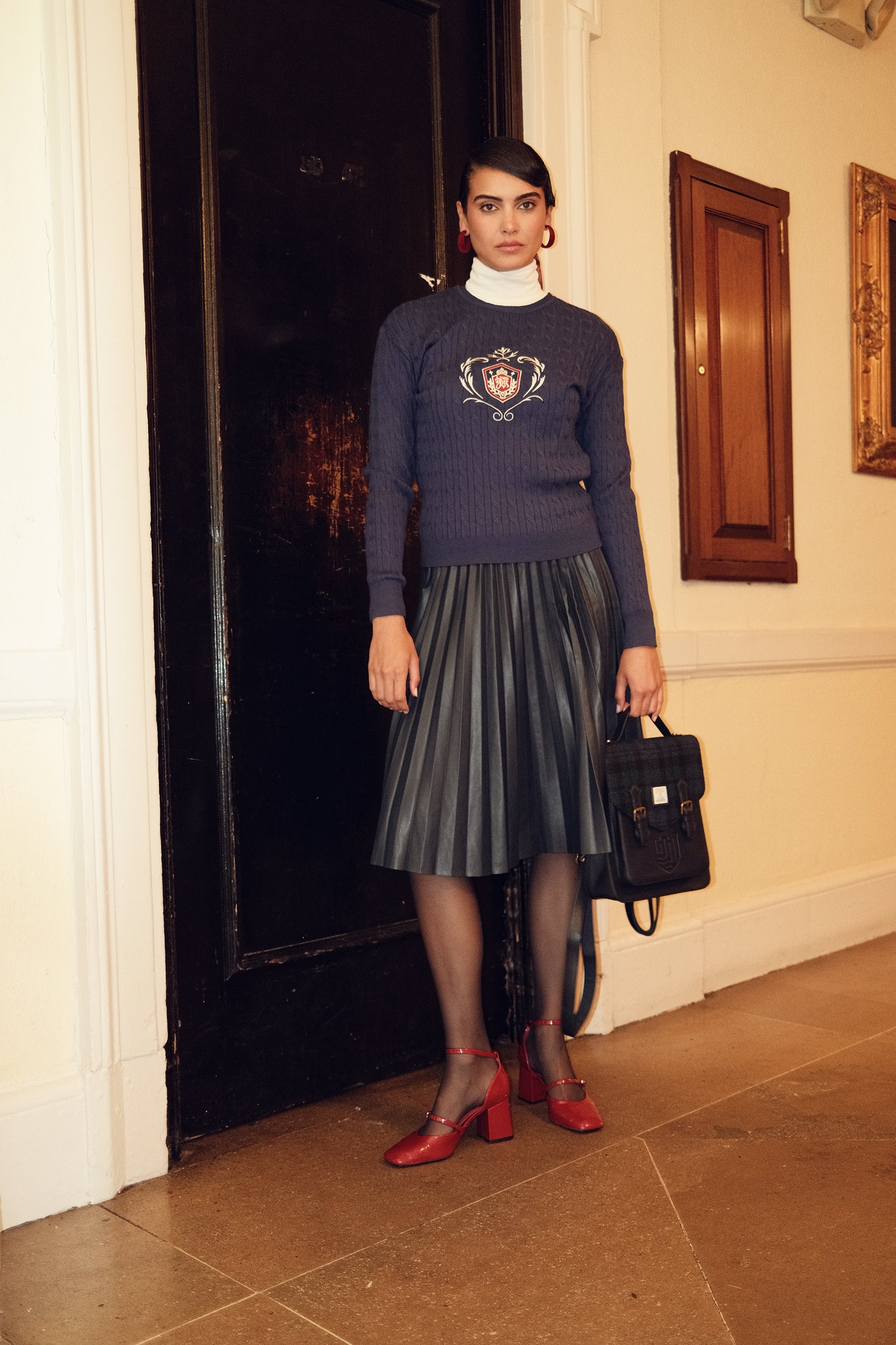 Cable Knit Embroidery Sweater