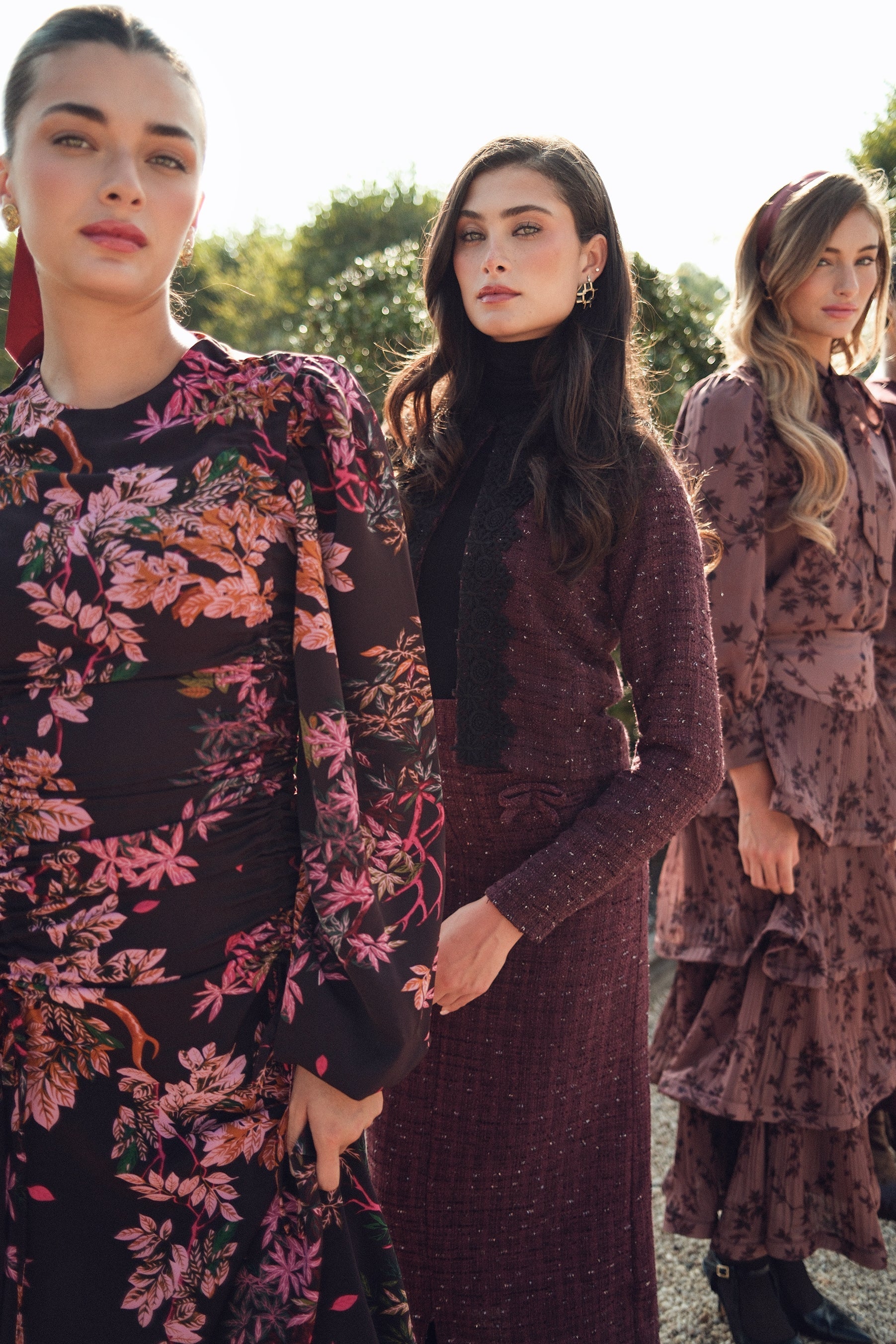 Floral Applique Tweed Jacket