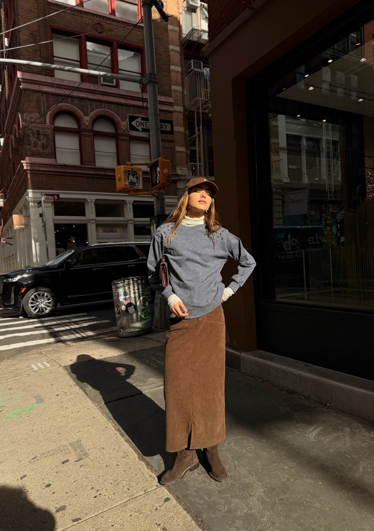 Corduroy Straight Skirt