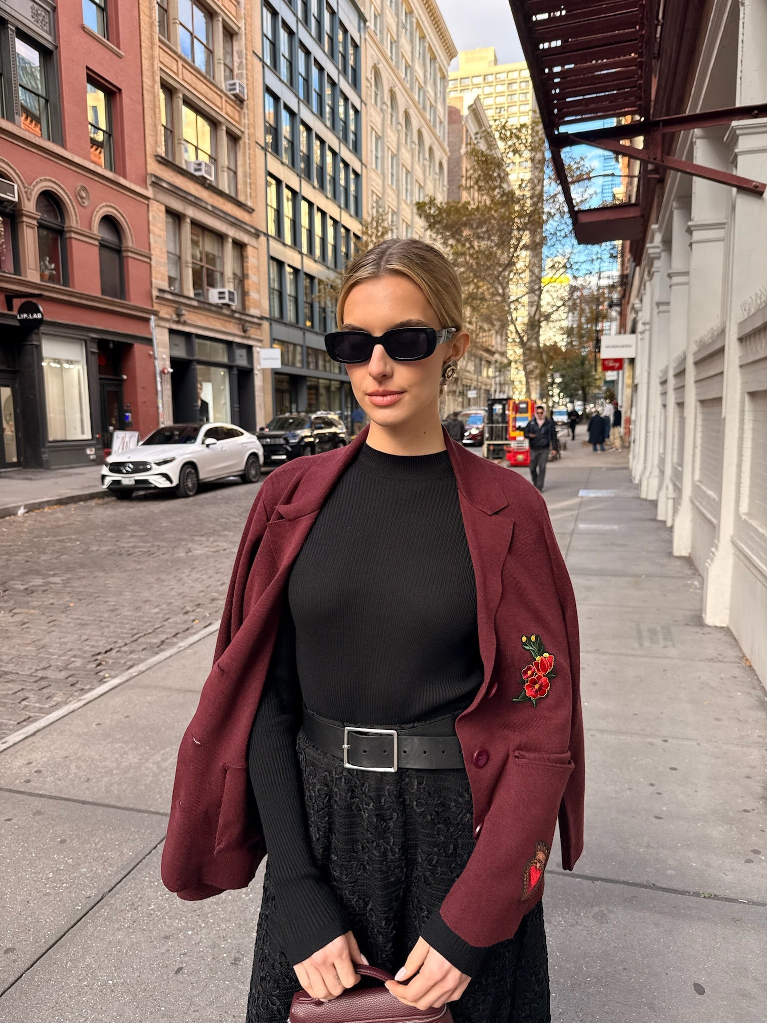 Knit Blazer With Patches