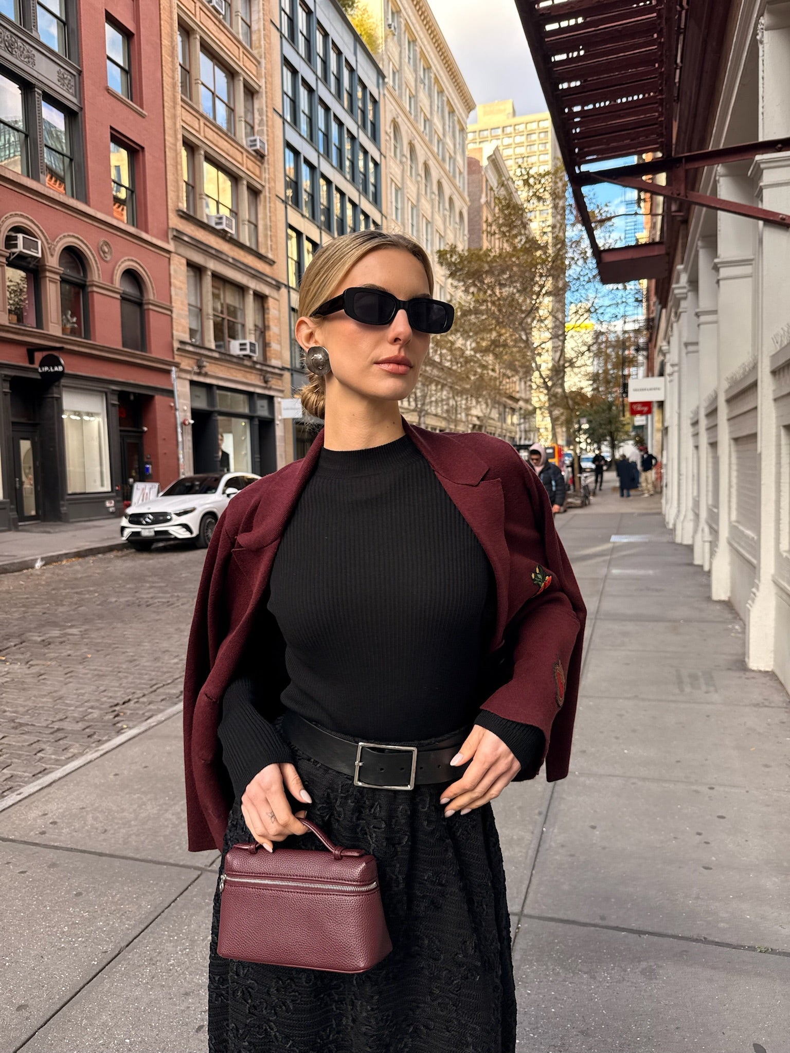 Knit Blazer With Patches