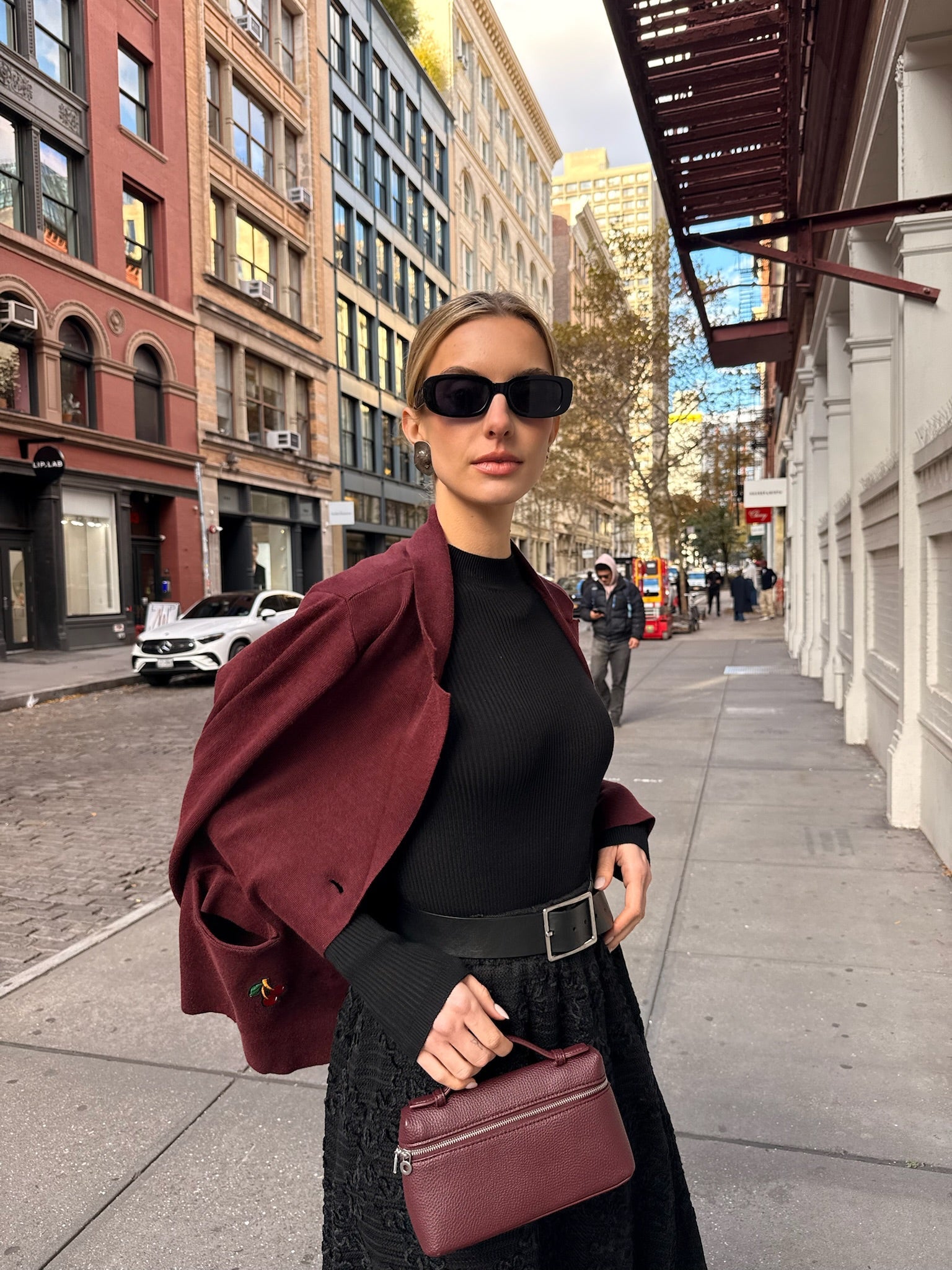 Knit Blazer With Patches