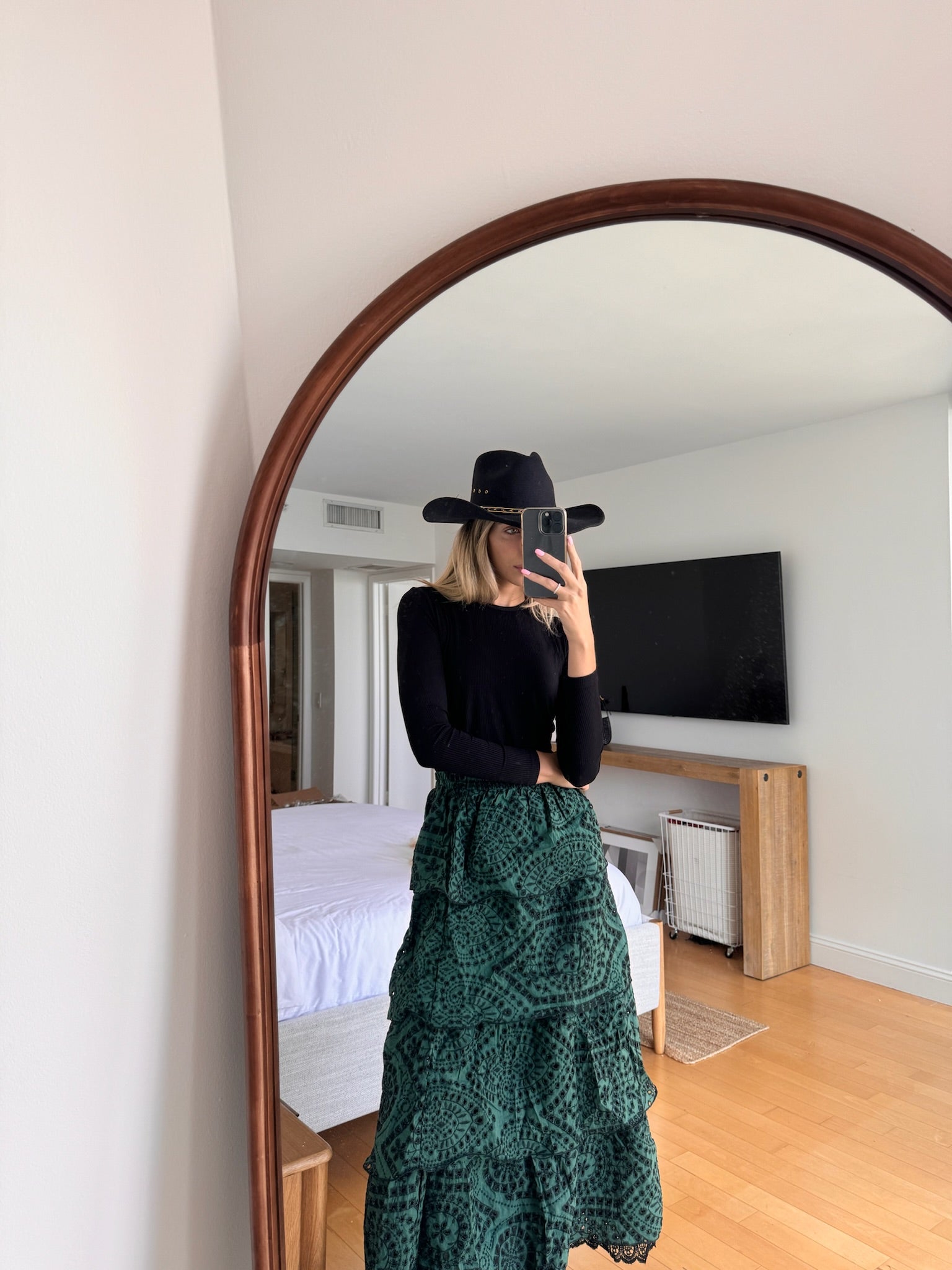 Eyelet Layered Skirt