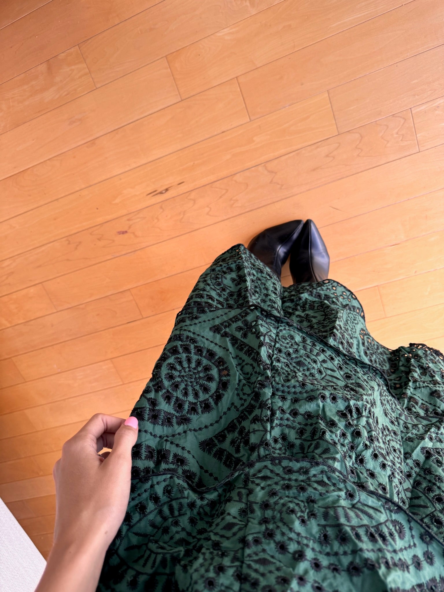 Eyelet Layered Skirt