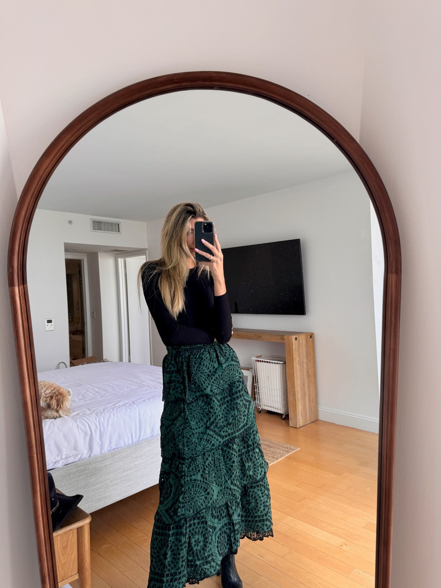 Eyelet Layered Skirt