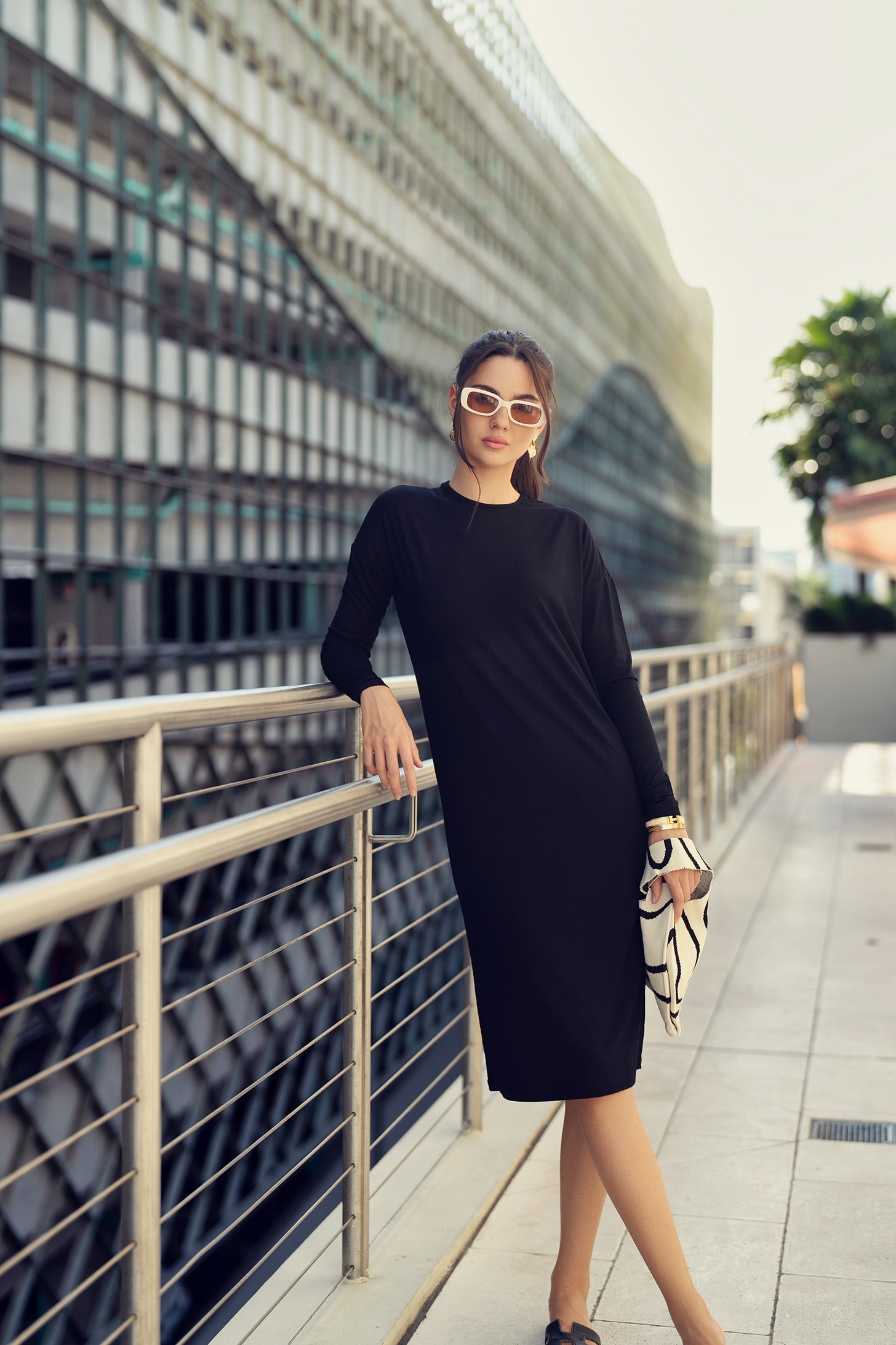 Knee Length Dolman Dress