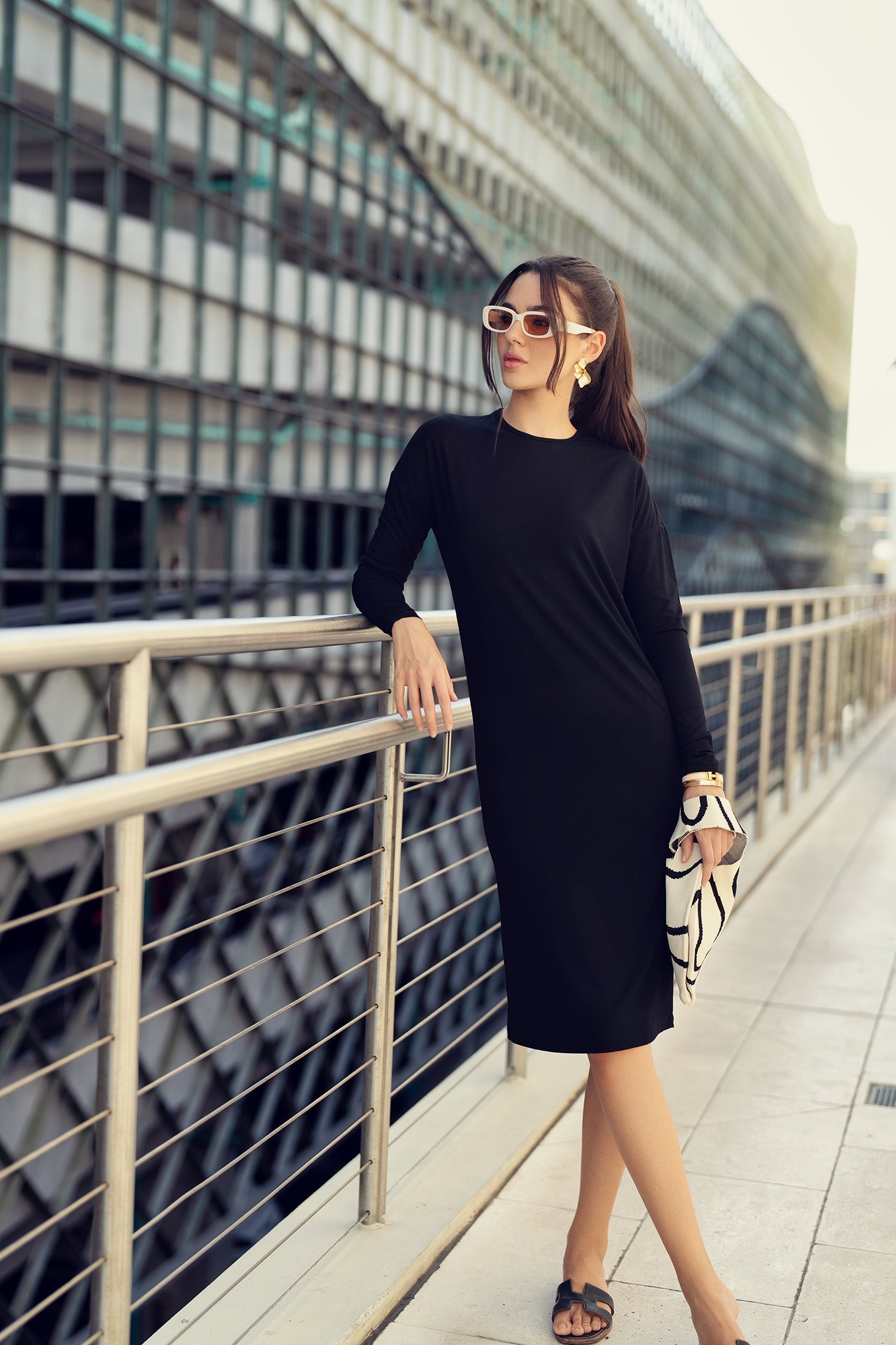 Knee Length Dolman Dress