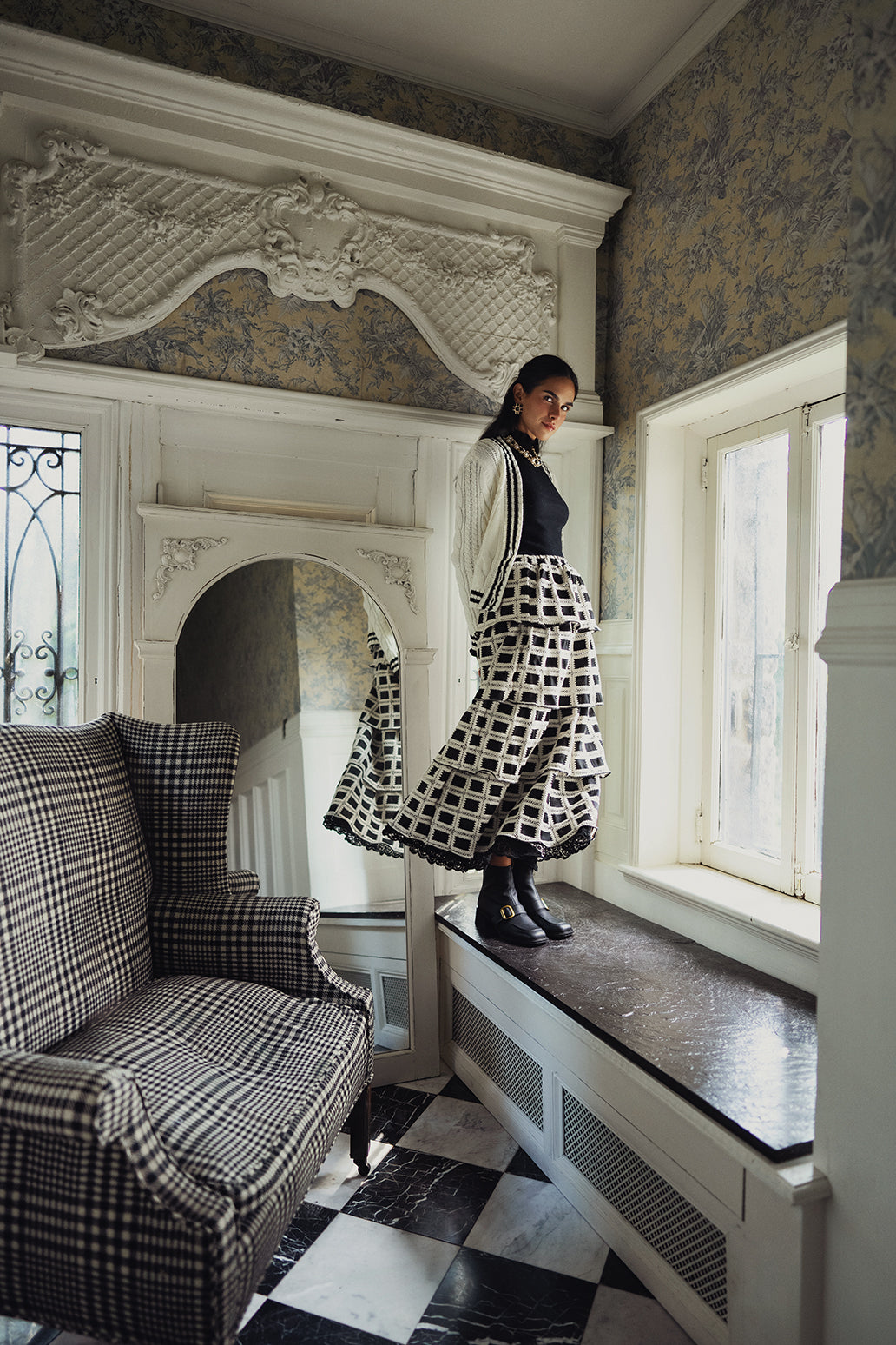 Eyelet Layered Skirt