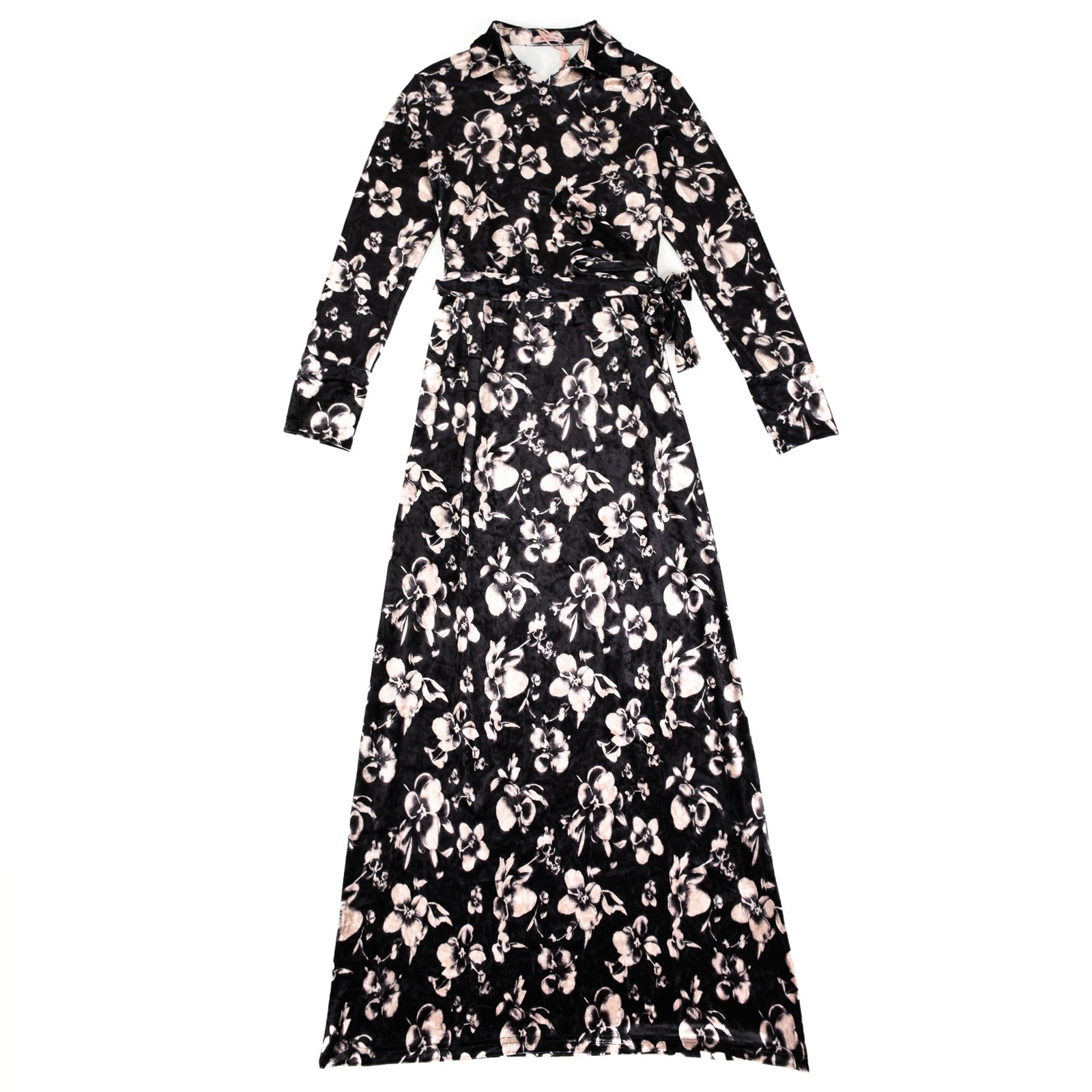 Wrap Maxi Velour Dress