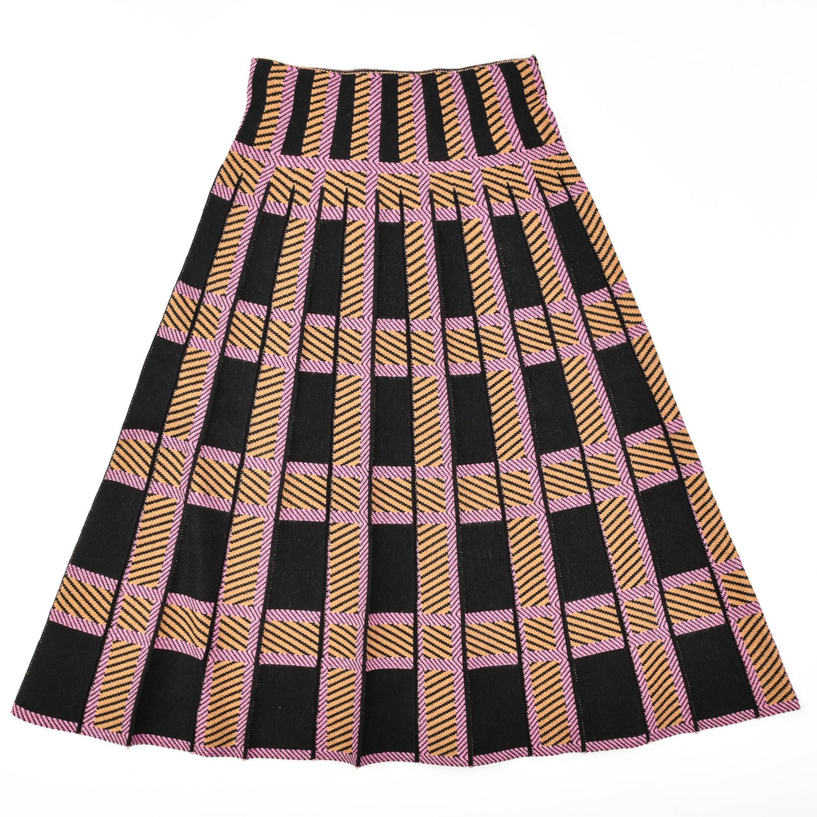 Jacquard Knit Pleated Skirt