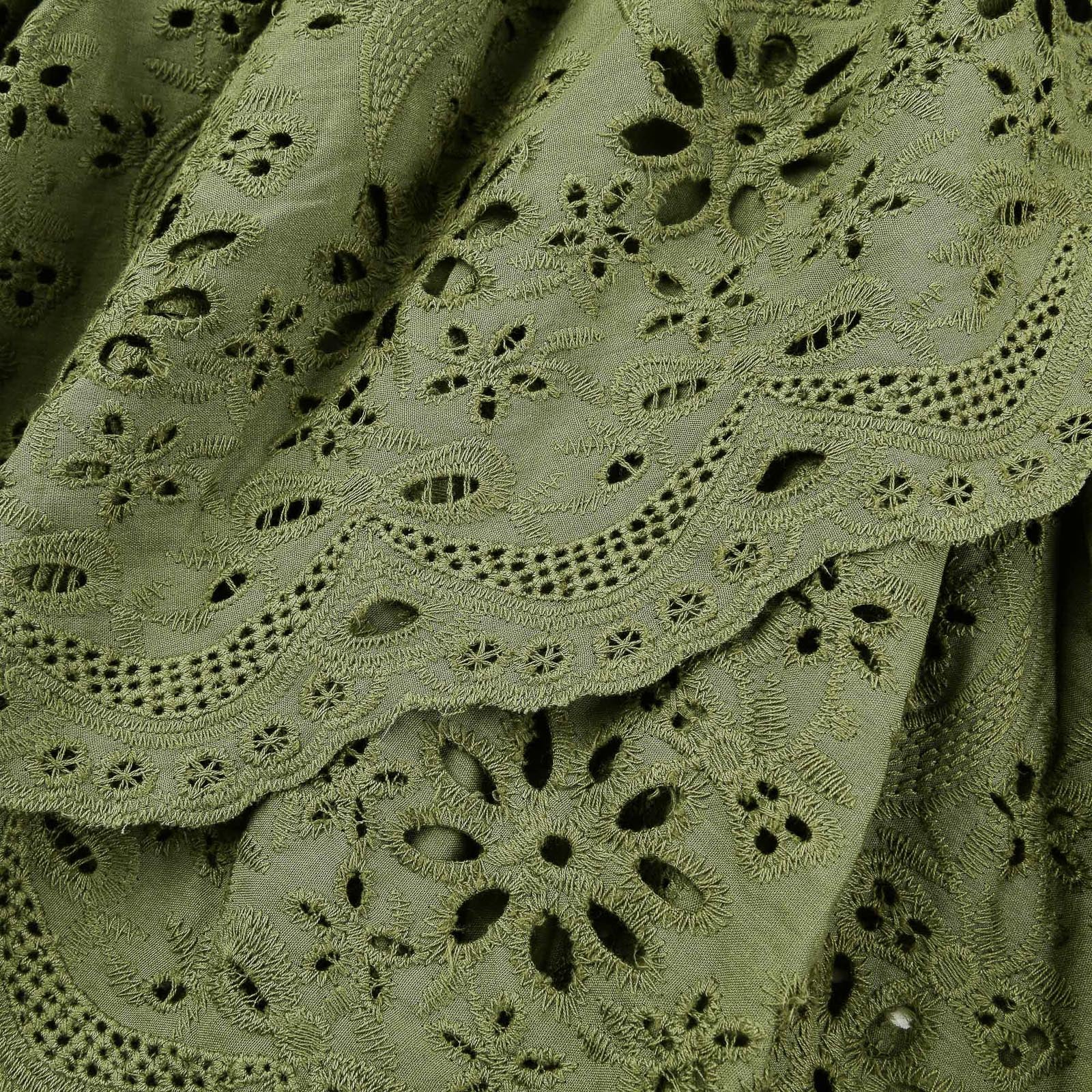 Eyelet Mock Wrap Skirt