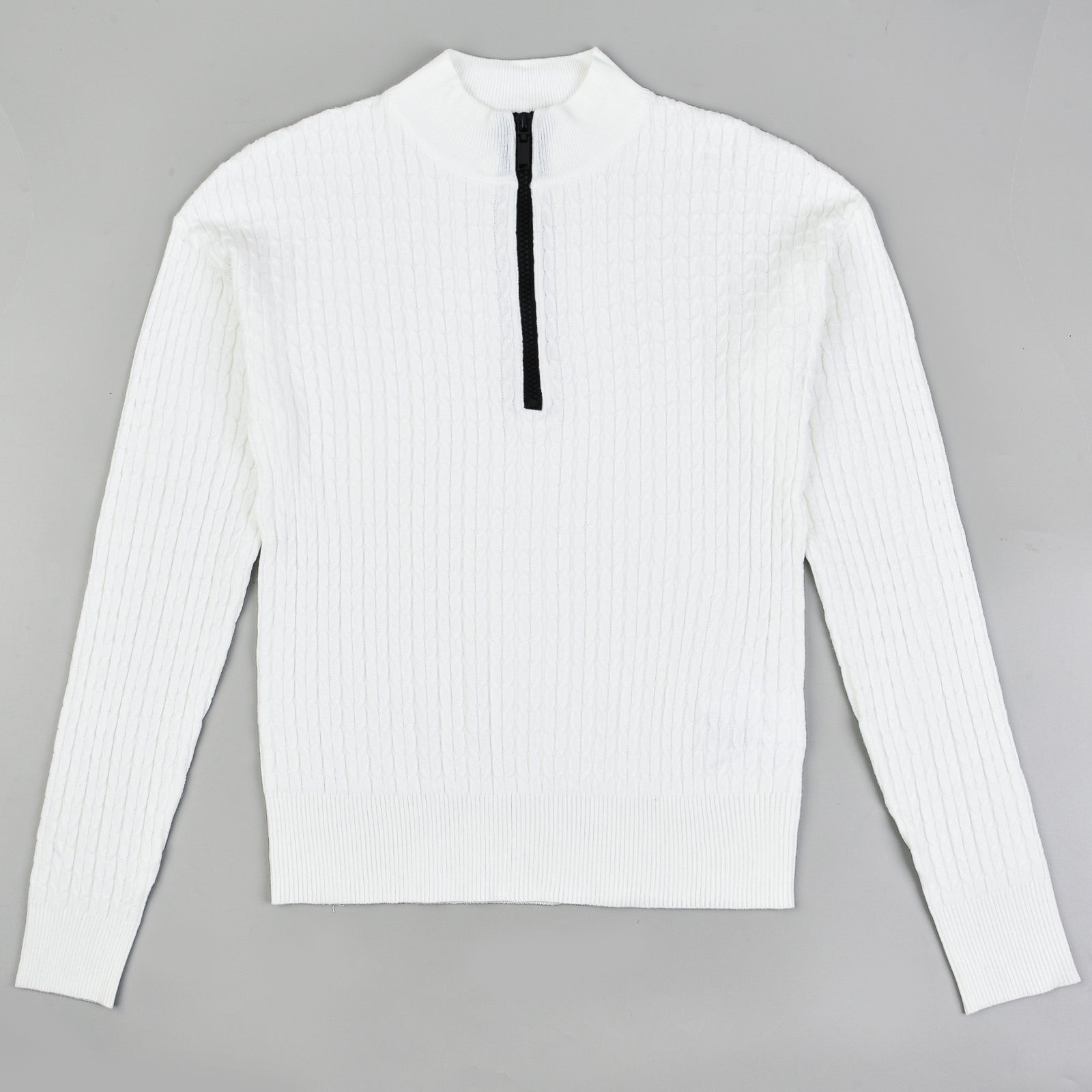 Cable Knit Half Zip Sweater