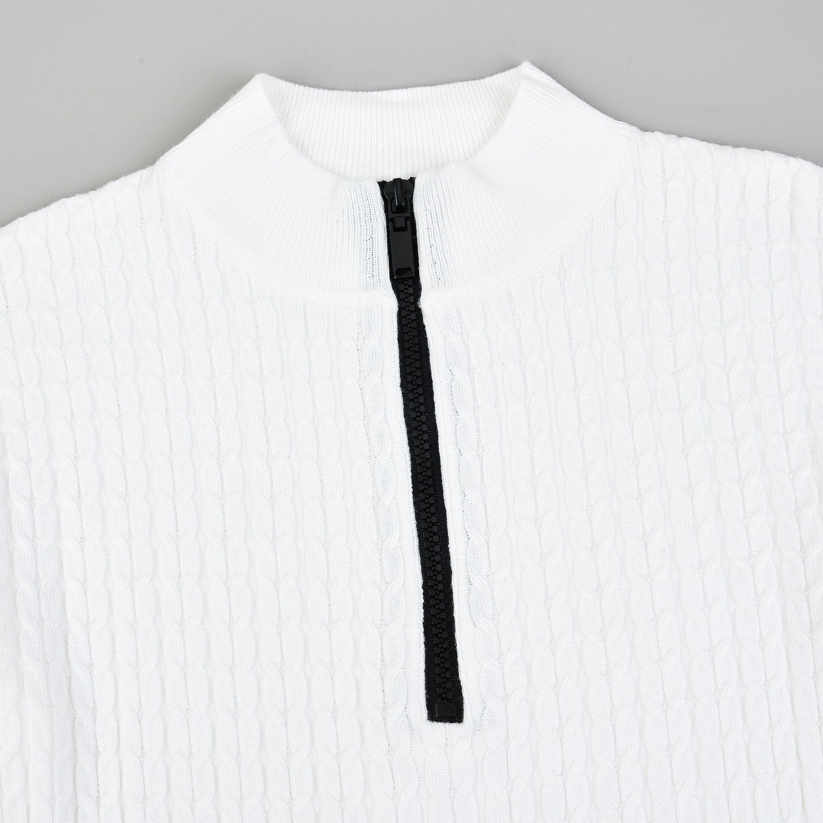 Cable Knit Half Zip Sweater