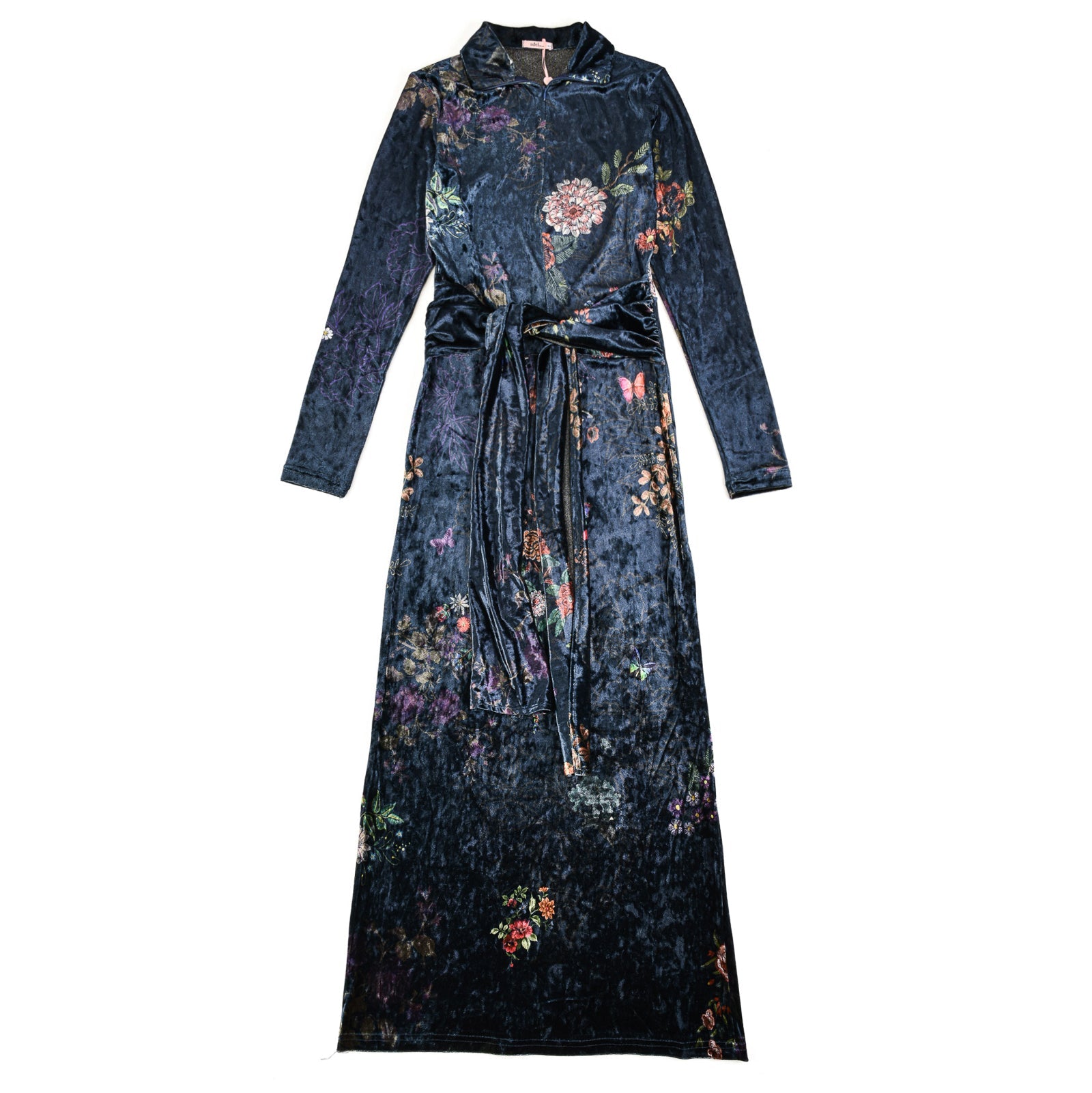 Velour Front Tie Dress