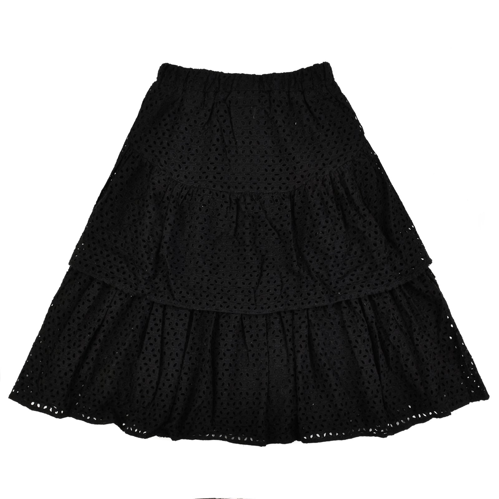 Eyelet Tiered Skirt