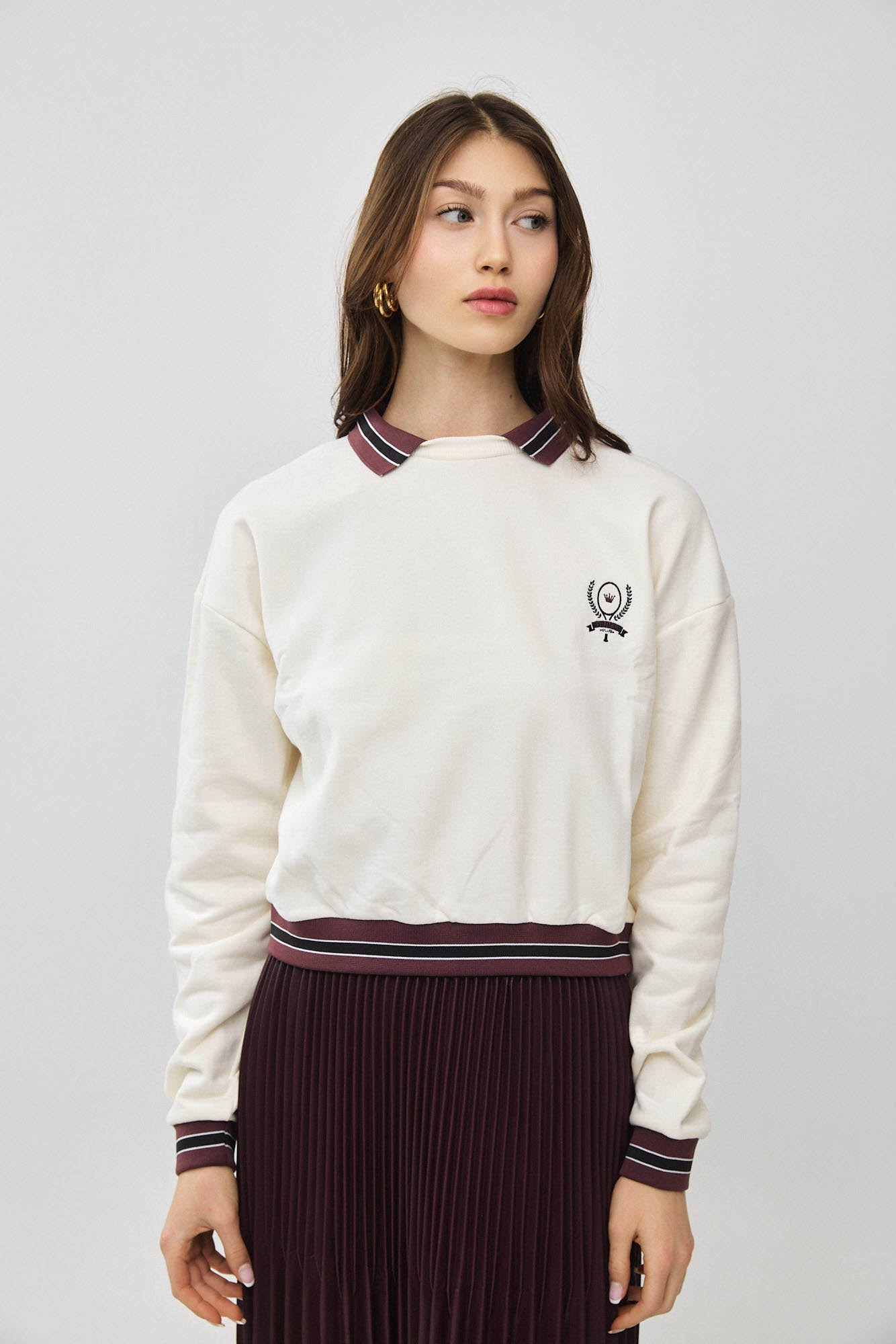 Collared Fleece Sweatshirt