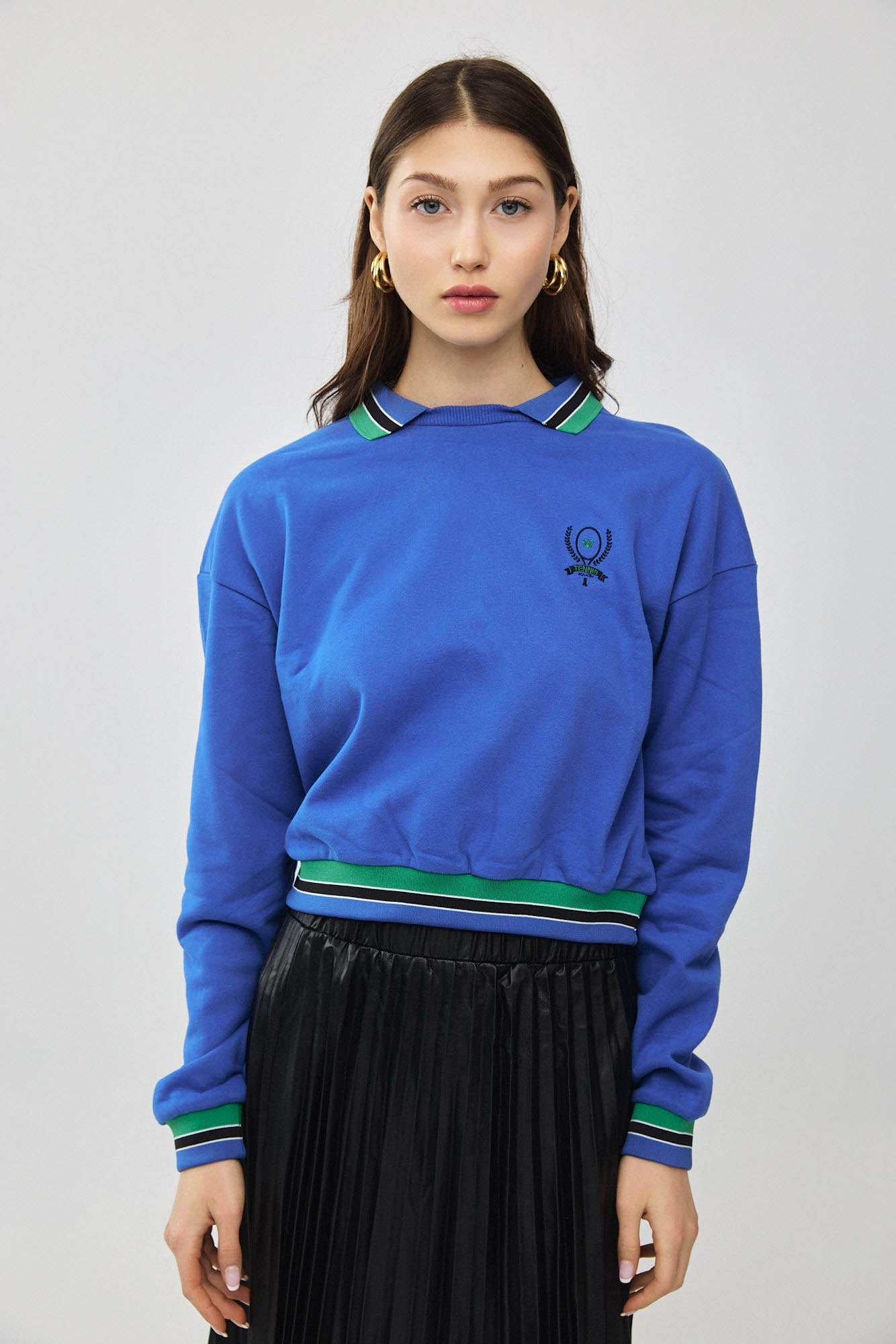 Collared Fleece Sweatshirt
