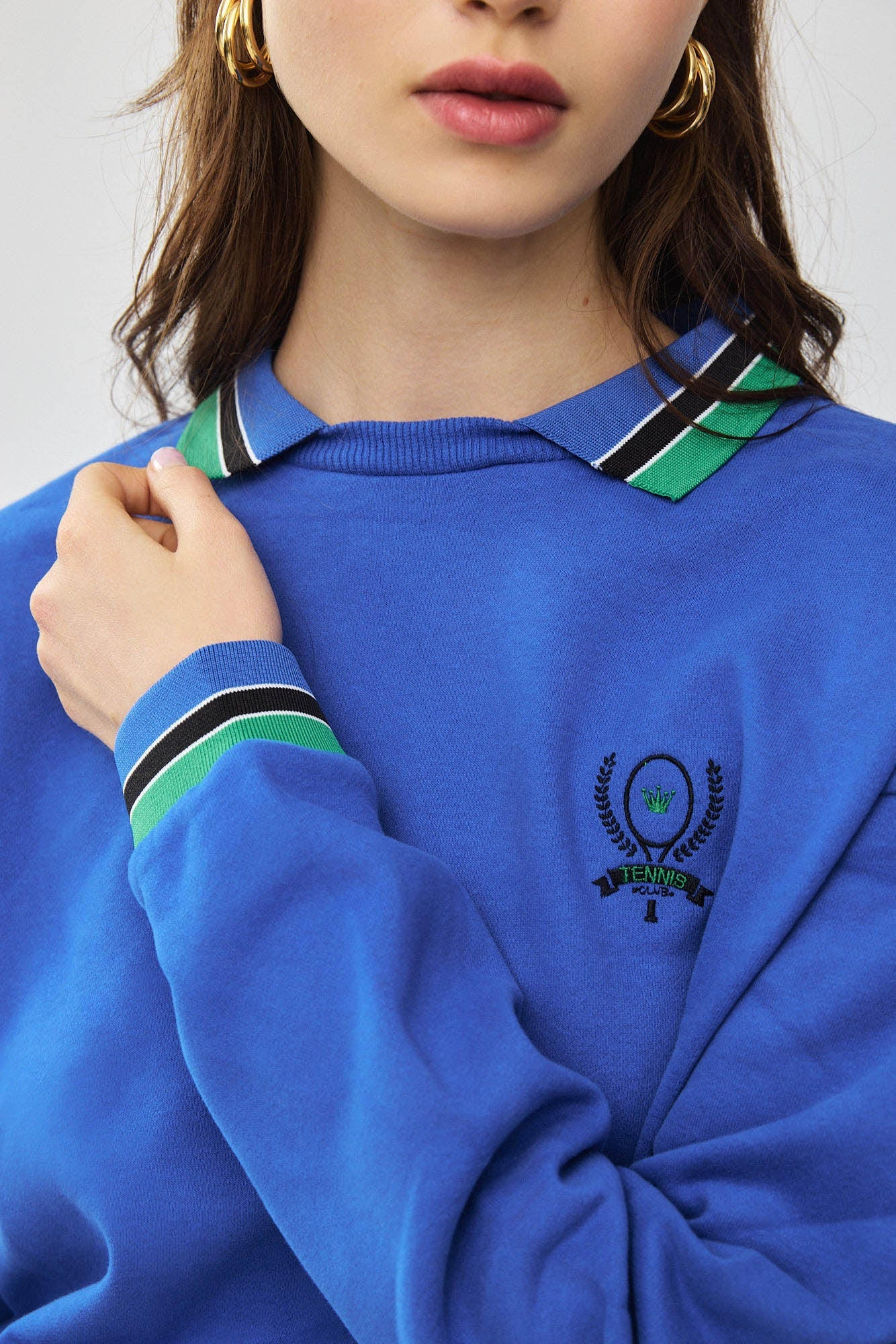 Collared Fleece Sweatshirt