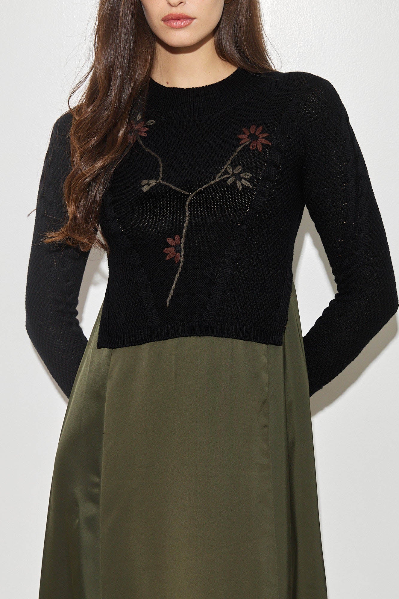 Dress With Knit Top