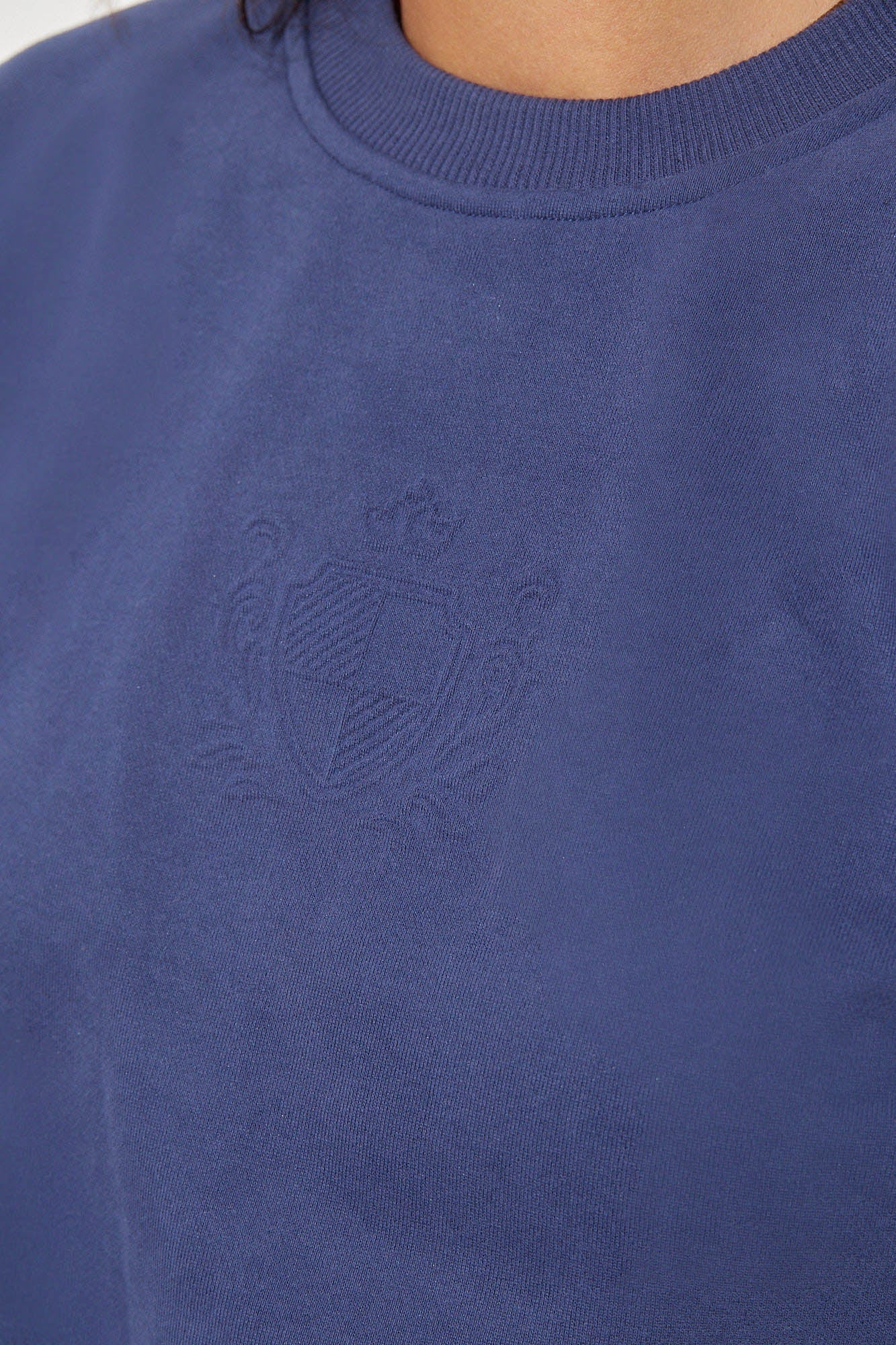 Embossed Drawstring Fleece Sweatshirt