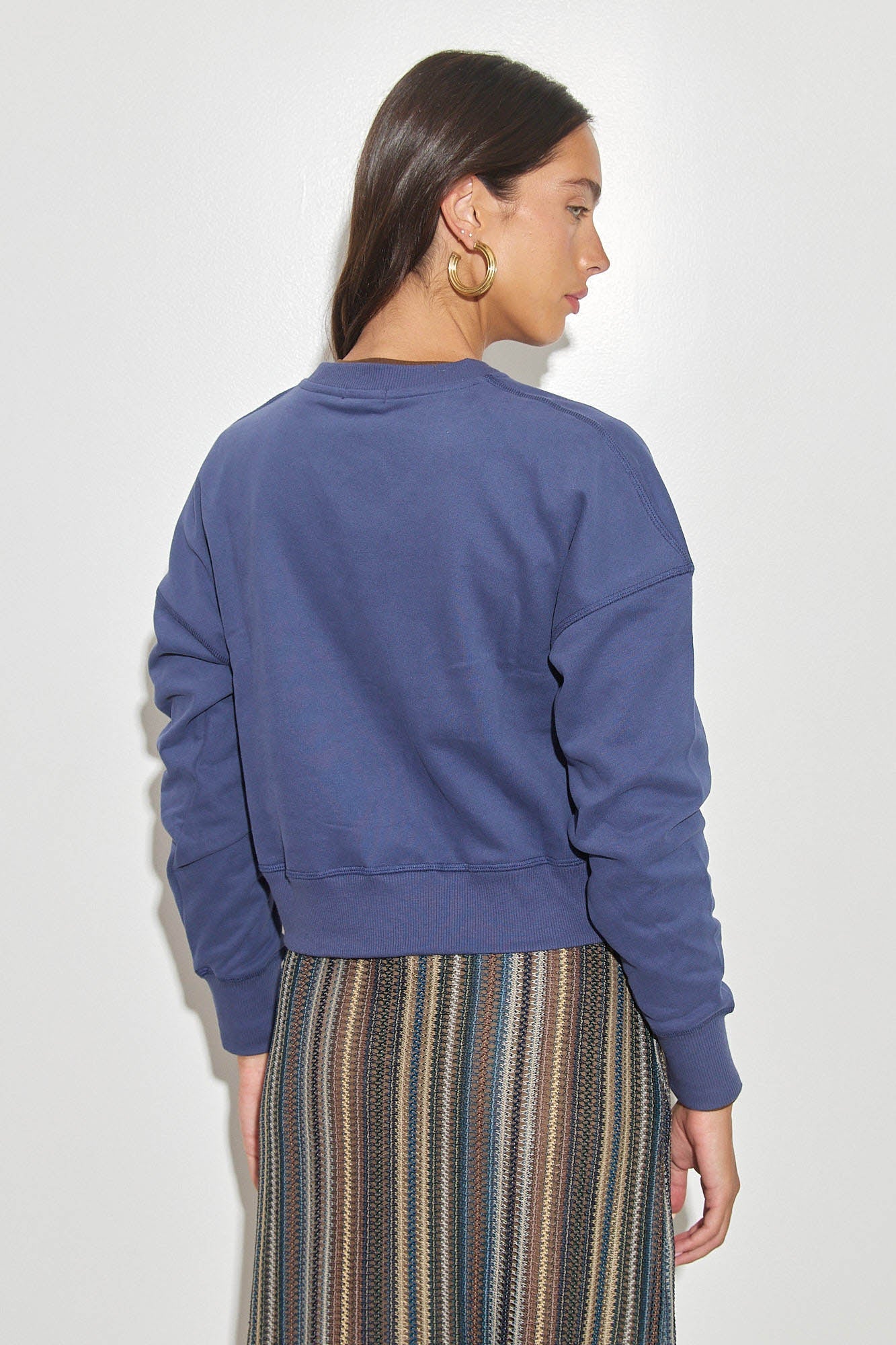 Embossed Drawstring Fleece Sweatshirt