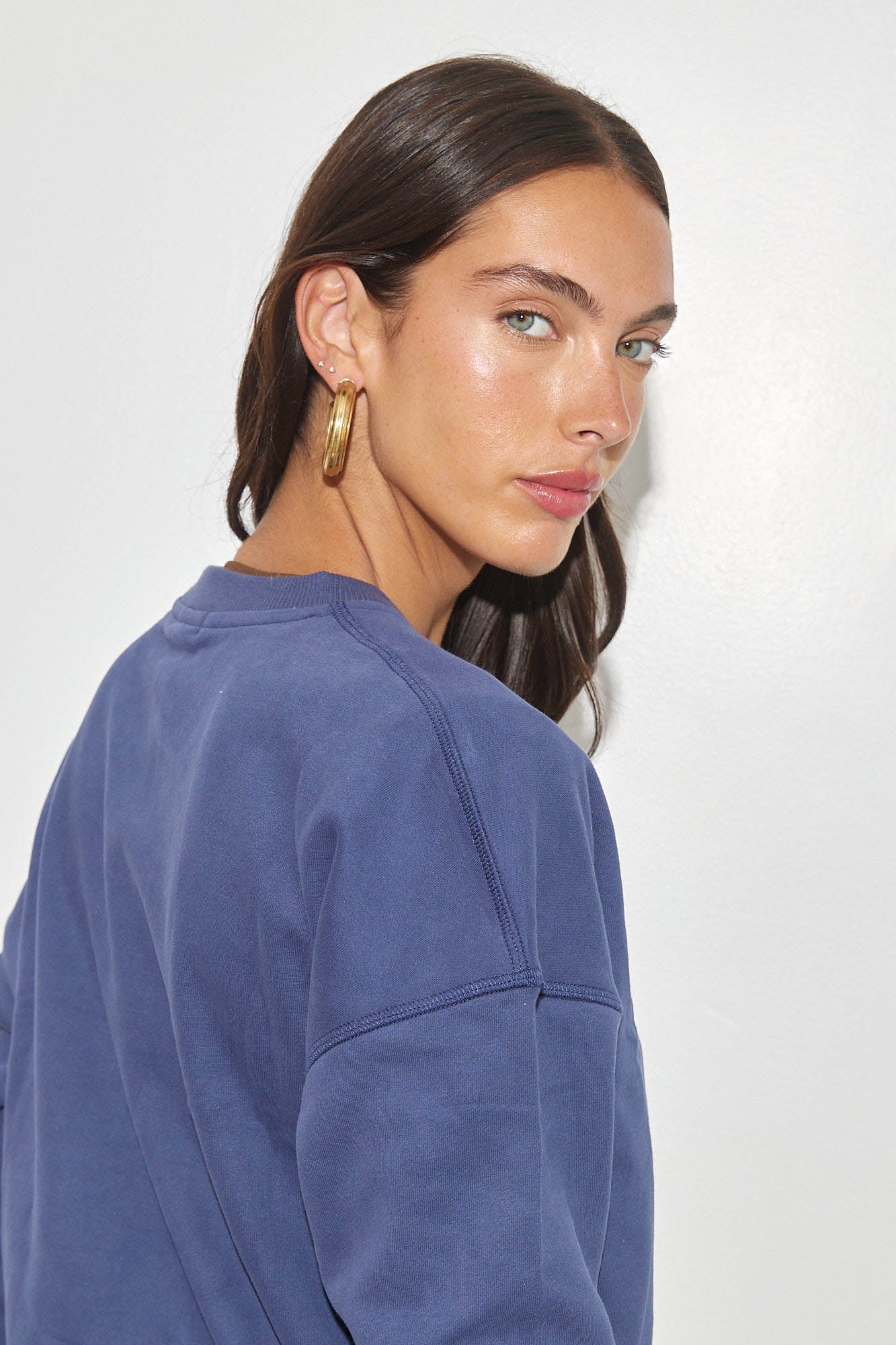 Embossed Drawstring Fleece Sweatshirt